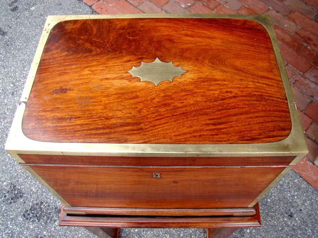 A stunning English Georgian brass bound Tulipwood Chest on Stand circa 1800-1825 — image 5